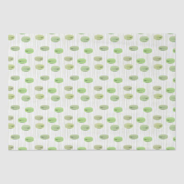 Stylish modern green macarons pastry bakery tissue paper (Front)