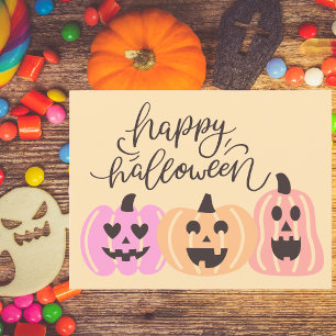 Stylish Modern Happy Halloween Typography Postcard
