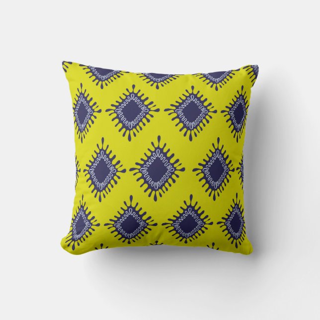 Stylish modern ikat tribal seamless pattern cushion (Front)