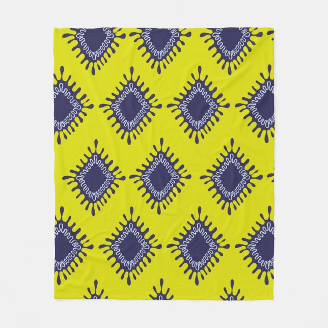 Stylish modern ikat tribal seamless pattern fleece blanket (Front)