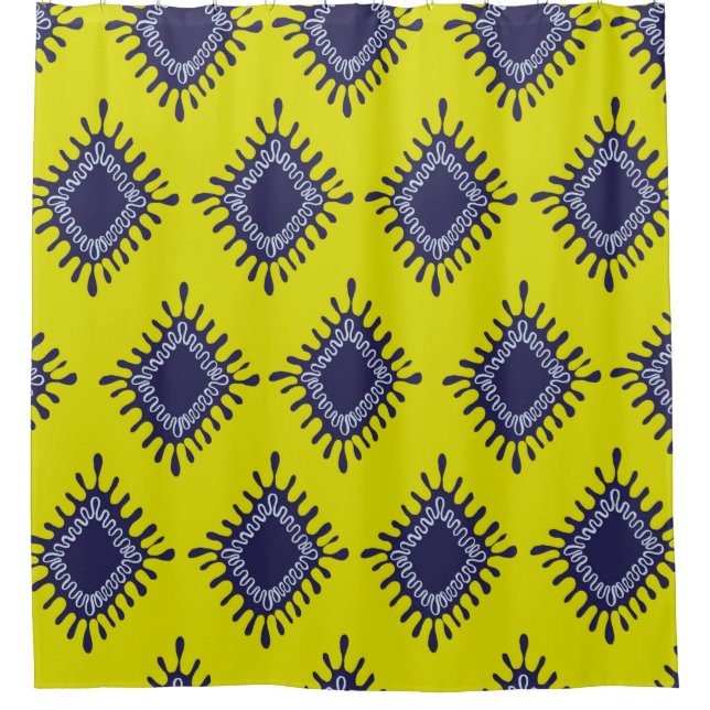 Stylish modern ikat tribal seamless pattern shower curtain (Front)