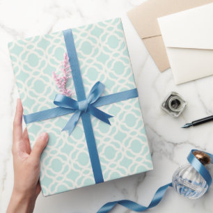 Stylish Modern Ivory Quatrefoil Pattern Wedding Wrapping Paper