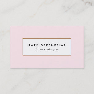 Stylish Modern Light Pink Cosmetology Business Card