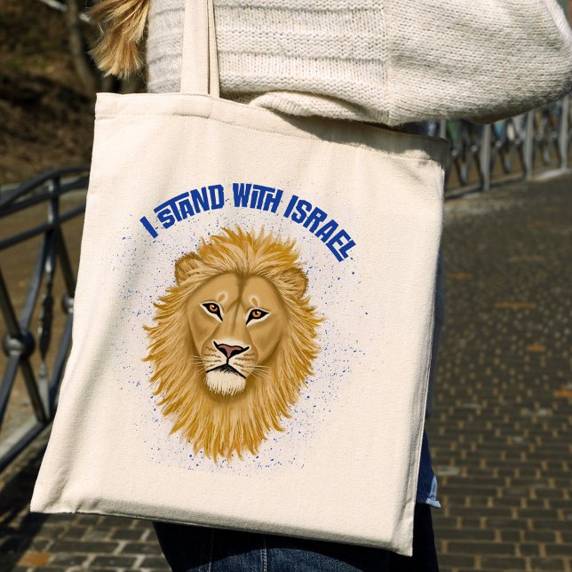 Stylish Modern Lion of Judah . I Stand with Israel Tote Bag (Creator Uploaded)