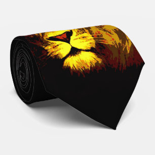 Stylish Modern Lion Pop Art Tie