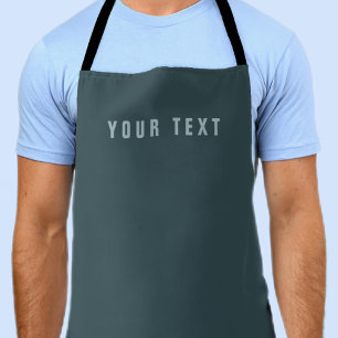 Stylish Modern Looking Name   Blue Grey Apron