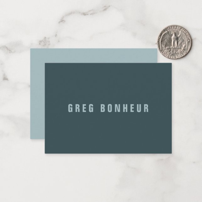 Stylish Modern Looking Name | Blue Grey Card (Front/Back In Situ)