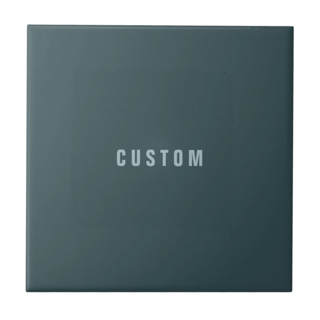 Stylish Modern Looking Name | Blue Grey Ceramic Tile (Front)