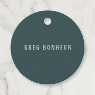 Stylish Modern Looking Name Blue Grey Favour Tags