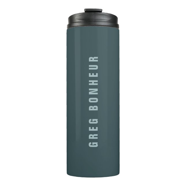 Stylish Modern Looking Name | Blue Grey Thermal Tumbler (Front)
