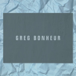 Stylish Modern Looking Name Blue Grey Tissue Paper