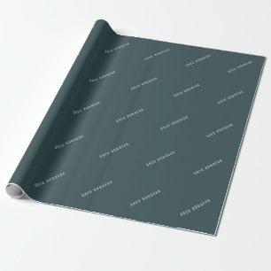 Stylish Modern Looking Name   Blue Grey Wrapping Paper