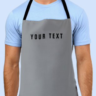 Stylish Modern Looking Name Grey & Black Apron