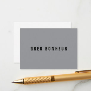 Stylish Modern Looking Name Grey & Black Enclosure Card