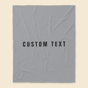 Stylish Modern Looking Name   Grey & Black Fleece Blanket