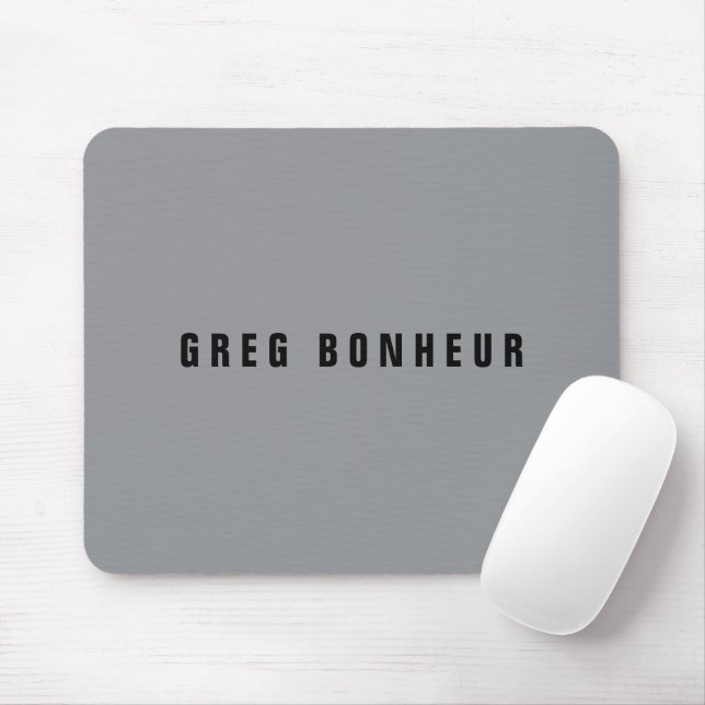 Stylish Modern Looking Name | Grey & Black Mouse Pad (With Mouse)