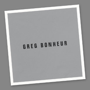 Stylish Modern Looking Name Grey & Black Napkin
