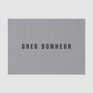 Stylish Modern Looking Name   Grey & Black Tissue Paper