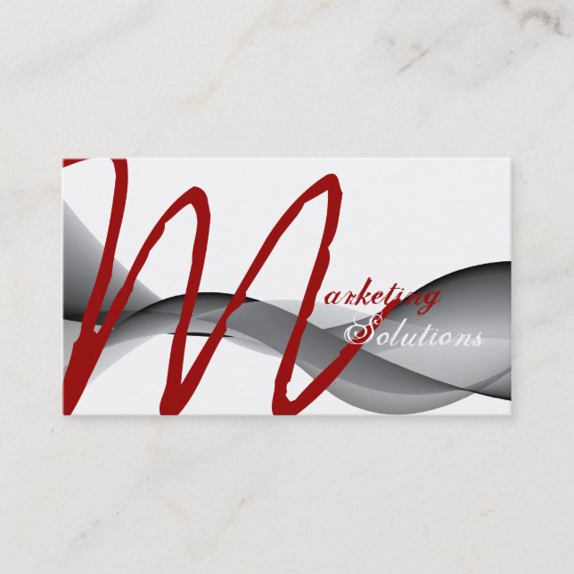 Stylish Modern Marketing Monogram Business Card (Front)