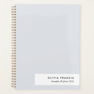 Stylish Modern Minimal Blue Grey Colorblock 2026 Planner
