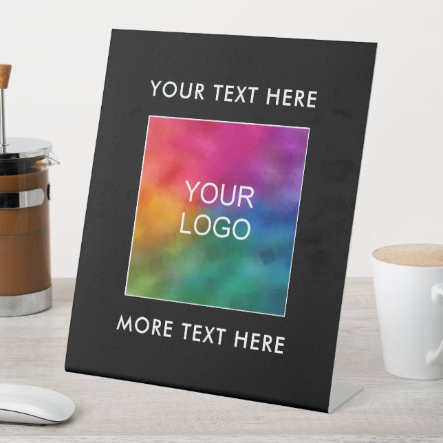 Stylish Modern Minimal Template Business Logo Text Pedestal Sign (In SItu)