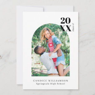 Stylish Modern Minimalist Arch Graduation Photo An Announcement