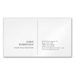Stylish Modern Minimalist Plain Magnetic Business Card
