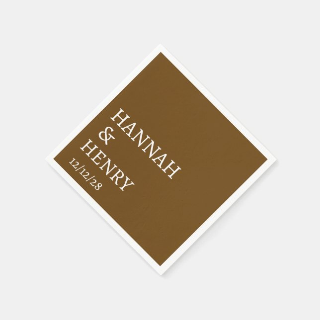 STYLISH MODERN MINIMALIST SCRIPT CUSTOM WEDDING  NAPKIN (Corner)