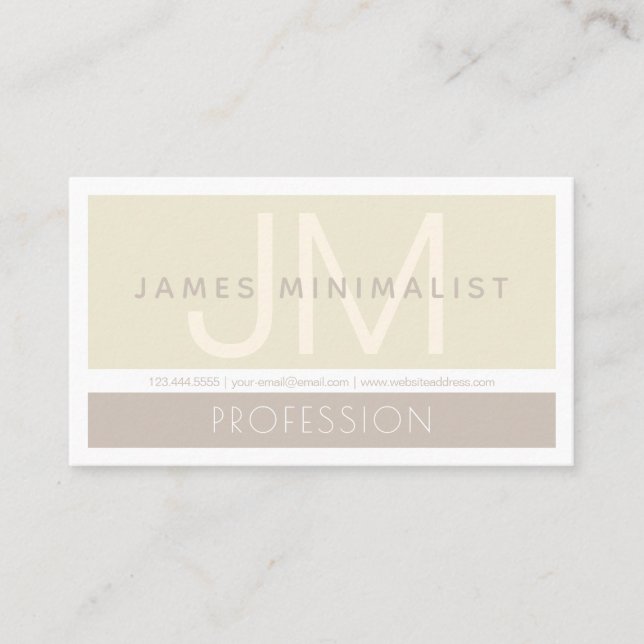 Stylish Modern Minimalist | Taupe Earth-tones Business Card (Front)