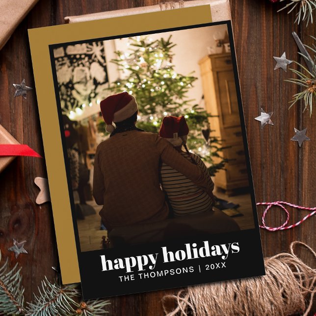 Stylish Modern Minimalistic Family Photo Christmas Holiday Card (Creator Uploaded)