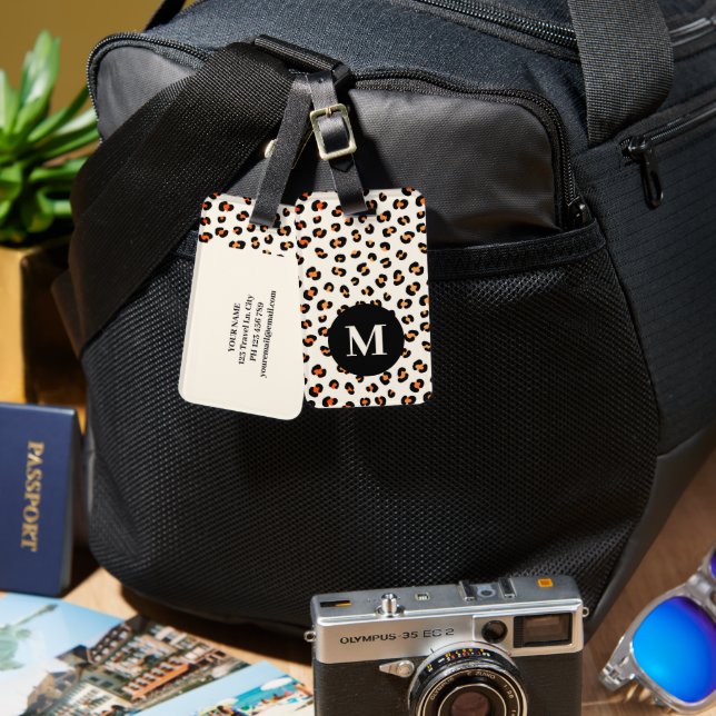 Stylish Modern Monogram Luggage Tag (Front & Back)