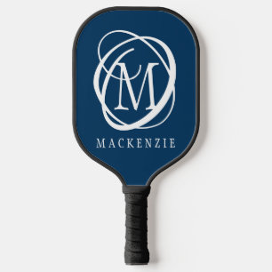 Stylish Modern Monogram Name Custom Colour Pickleball Paddle