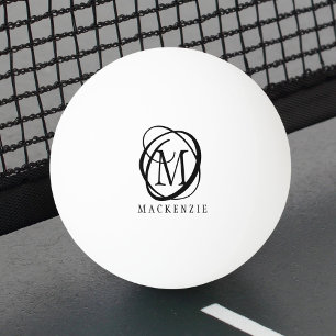 Stylish Modern Monogram Name Ping Pong Ball