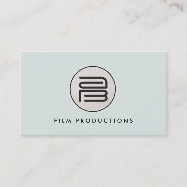 Stylish Modern Monogram Stylish Round Emblem Business Card (Front)