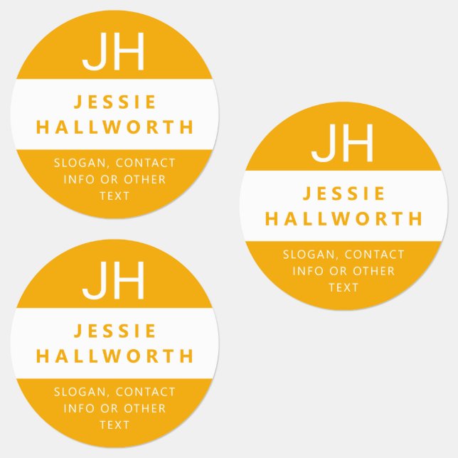Stylish Modern Monogram Waterproof Yellow-Orange (Group)