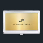 Stylish Modern Monogrammed Elegant Gold Look Business Card Holder<br><div class="desc">Stylish Modern Monogrammed Elegant Gold Look Template Business Card Holder. Perfect for Attorneys,  Lawyers,  Corporate Professionals,  Stylists,  Designers,  Teachers,  Realtors,  Brokers,  Directors,  Managers,  Consultants,  Architects,  Engineers,  Real Estate Agents,  Accountants,  Musicians,  all Professions.</div>