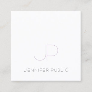 Stylish Modern Monogrammed Popular Elegant Plain Square Business Card