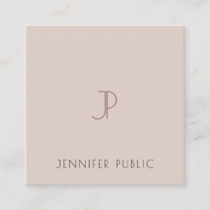Stylish Modern Monogrammed Template Personalised Square Business Card