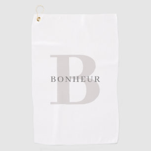 Stylish Modern Name & Monogram Golf Towel
