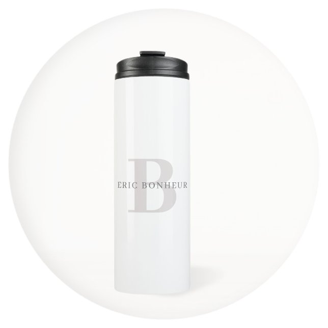 Stylish Modern Name & Monogram Thermal Tumbler (Creator Uploaded)