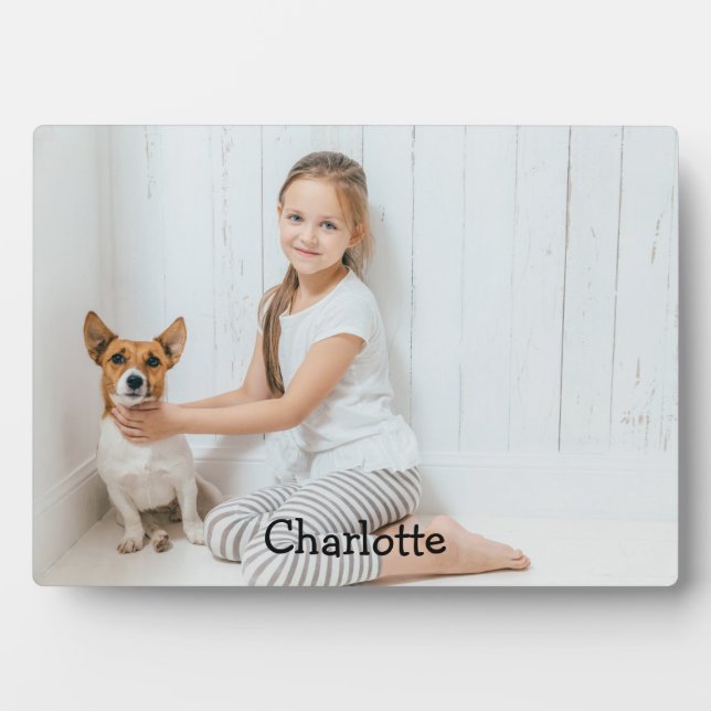 Stylish  Modern Personalised Photo Monogram Plaque (Front)