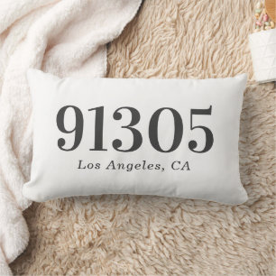 Stylish Modern Personalised Zip Code Lumbar Cushion