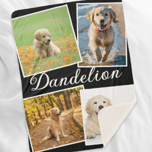Stylish Modern Pet Dog Photo Gallery Collage Sherpa Blanket