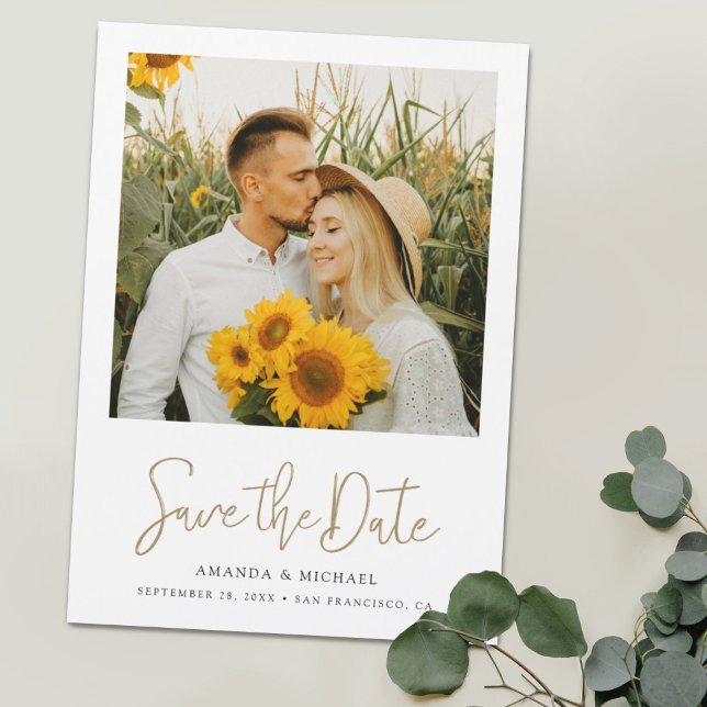 Stylish Modern Photo Save the Sate Magnet (Creator Uploaded)