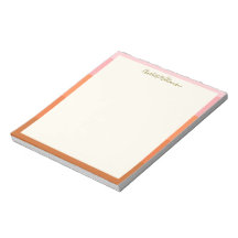 Stylish Modern Pink Orange Border Personalised