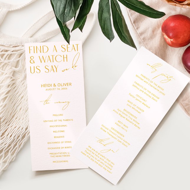 Stylish Modern Pink & Yellow Wedding Programs (Creator Uploaded)
