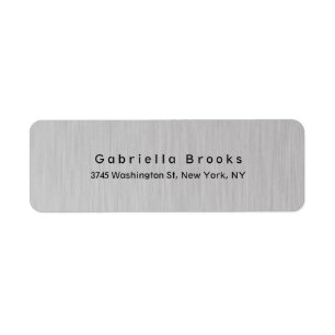 Stylish Modern Plain Elegant Unique Silver Grey Return Address Label