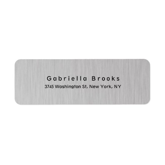 Stylish Modern Plain Elegant Unique Silver Grey Return Address Label