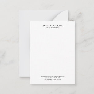 Stylish Modern Plain Simple White Professional Card