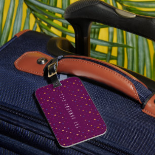 Stylish Modern Purple Patterned Luggage Tag